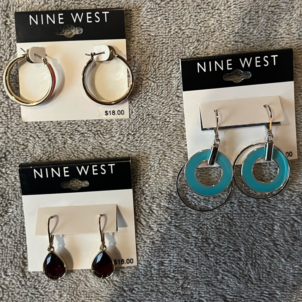 Three Pairs of Women's Nine West Earrings.
